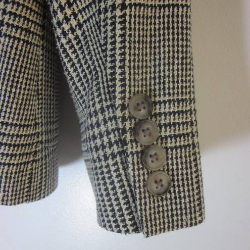 Polo  Ralph Lauren VINTAGE Silk Blazer Womens Size 10 Glen Plaid Houndstooth