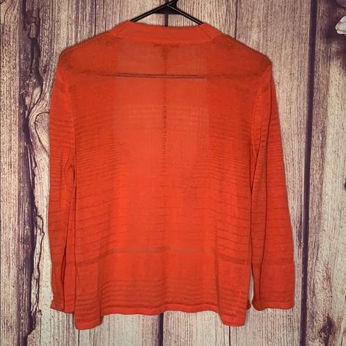 Apt. 9  coral open striped lightweight cardigan