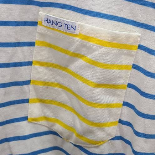 Hang Ten  Vintage Blue and Yellow Striped Top Size S