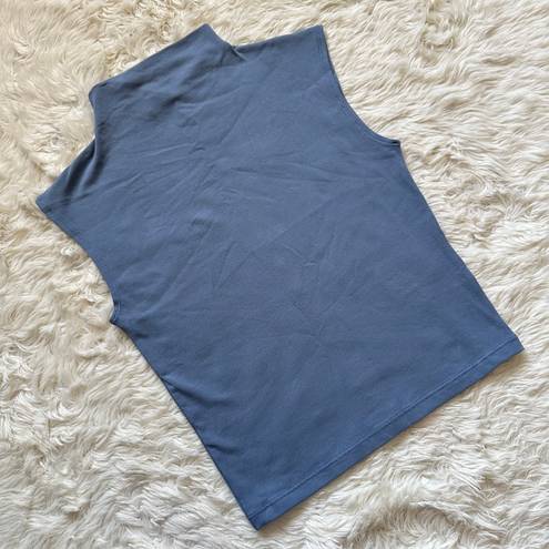 Madewell Top Funnelneck Cropped Muscle Tee Modal Blend Light Blue XS NWT New