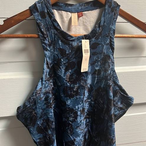 Pilcro NWT XS  Blue Motif Velveteen Racerback Tank