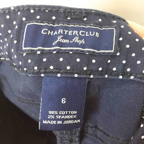 Charter Club  Navy Blue Polka Dot Skinny Jeans