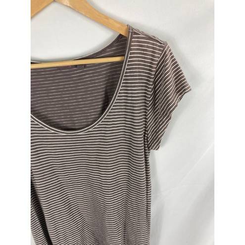 Fresh Produce  Brown White Stripe Tshirt Size Large