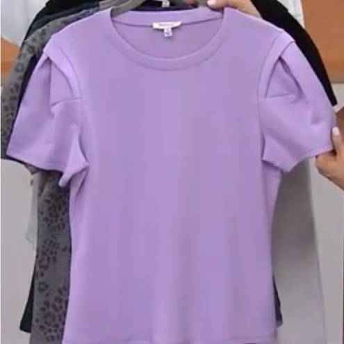 Skinny Girl  Soft Stretchy Purple Puff Sleeve Tee Size 2X New!