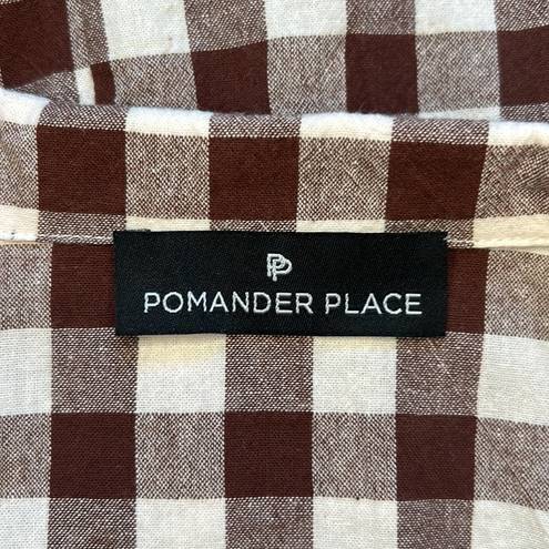 Tuckernuck  Pomander Place Saddle Brown Gingham Scarlett Button Down Blouse