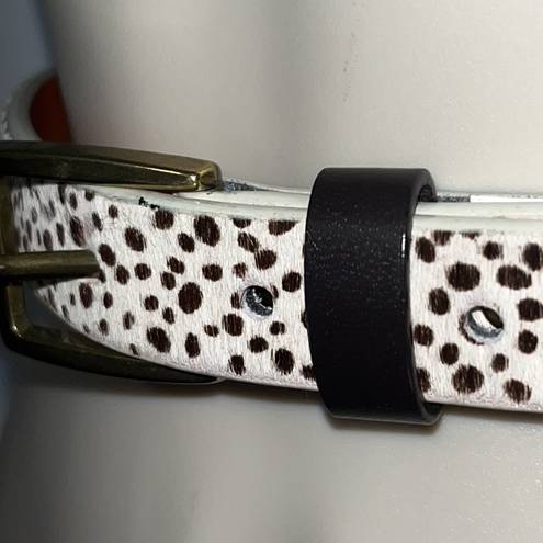 Gap  Genuine Leather Calf Hair Brown & White Belt Animal Print Women’s Size M