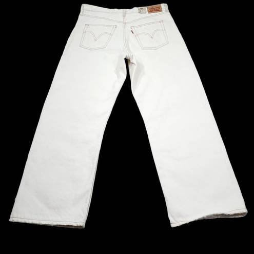 Levi’s Levi's Snap Ribcage Straight Ankle Jeans Exposed Button Fly White Size 31 x 27