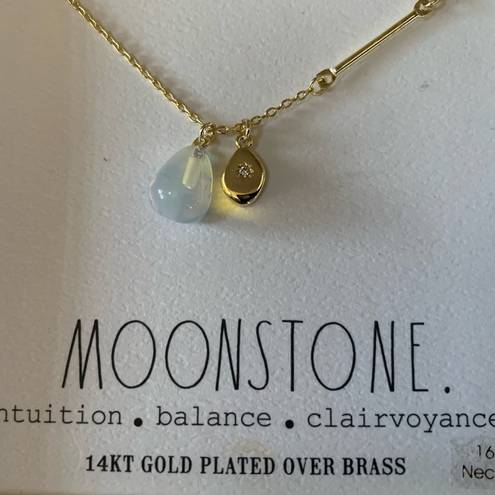 Rae Dunn NEW  Gold Moonstone Necklace