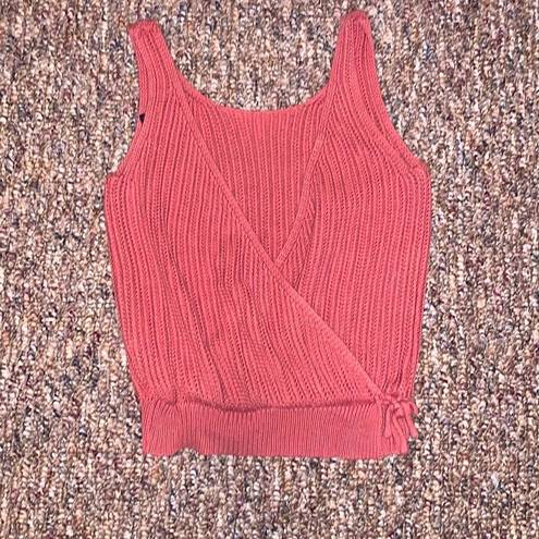 The Moon Women's & Madison  pink knitted tank top with a v back