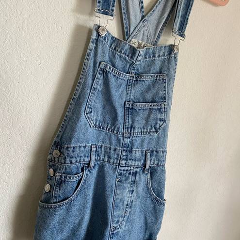 Free People  We The Free Denim Bib Cuffed Cottagecore Shortall/ Overalls Size XS