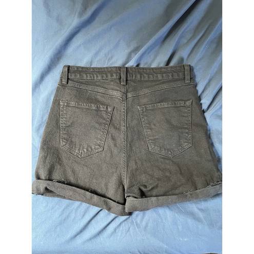 Modcloth  Curvy Black Denim Shorts MS007 High Rise Cutoff Jeans Size 32