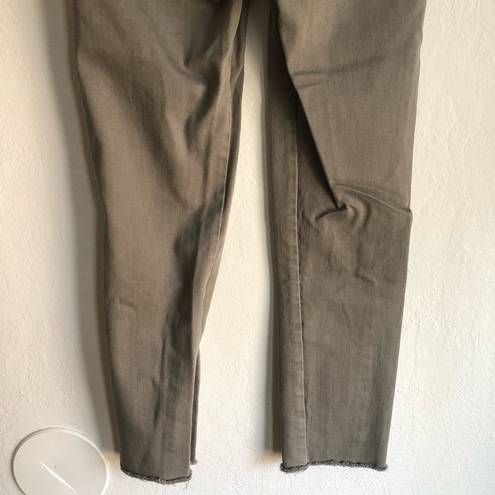 Ramy Brook  Eva Mid Rise Zip Pockets Ankle Length Skinny Sage Green Jeans 25