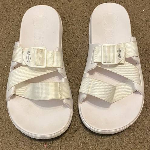 Chacos Womens Chaco Chillos White Strap Sandals Slides Synthetic Size 8