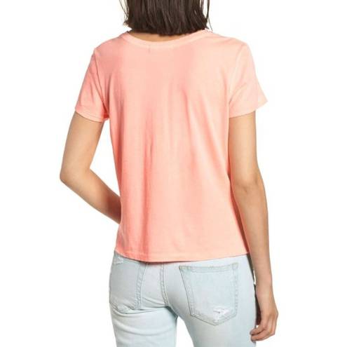 n:philanthropy Abigail Deconstructed Tee Coral Distressed Destroyed Cut-Out Top