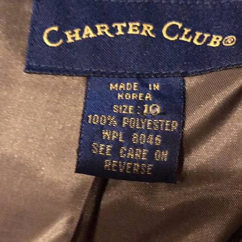 Charter Club Olive Green 1 Botton Blazer Size 10