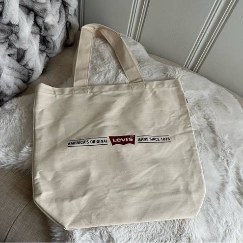 Levi’s  Beige Logo Canvas Tote Bag 14.5” x 15” NEW