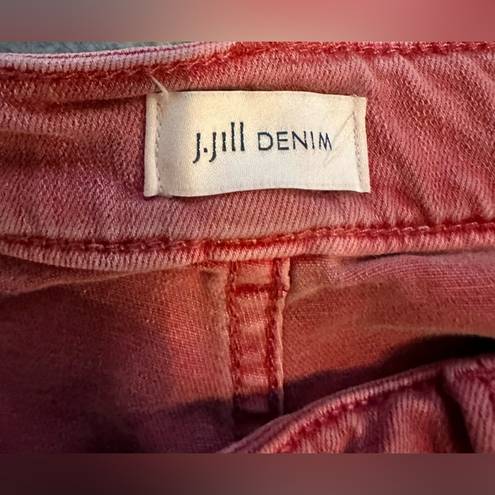 J.Jill  red denim authentic fit cropped cuffed size 10