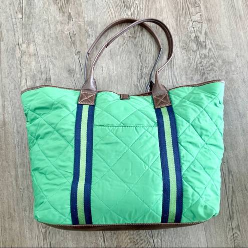 Tommy Hilfiger  Green Quilted Tote Shoulder Bag