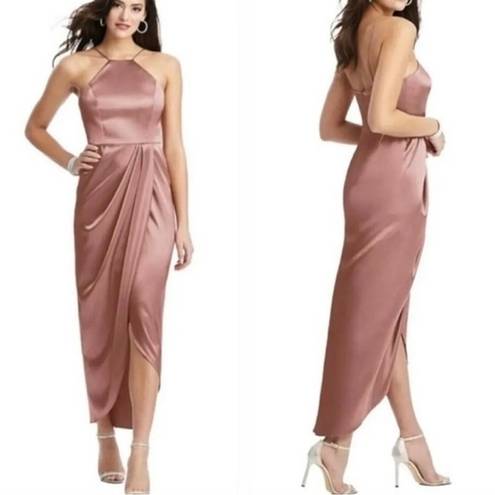 After Six  Charmeuse Halter Midi Dress