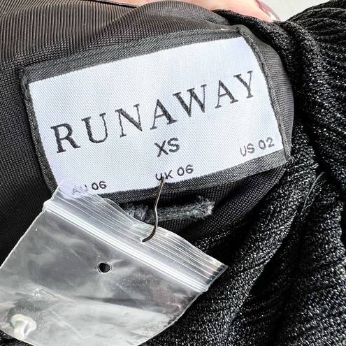 RUNAWAY THE LABEL  illusion black silver mini dress XS