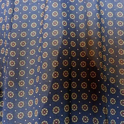 Bailey 44 Brandi Chiffon Dress Womens S Blue Medallion Print Long Sleeve Sheer