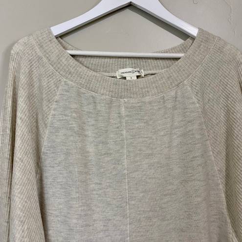 Treasure & Bond Women’s Rib Pullover Sweater Beige Oatmeal Size Small NWT