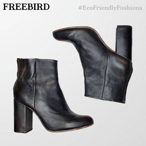 FREEBIRD by Steven  Harlo Womens Black Brown Faded Heeled Ankle Booties Size 10