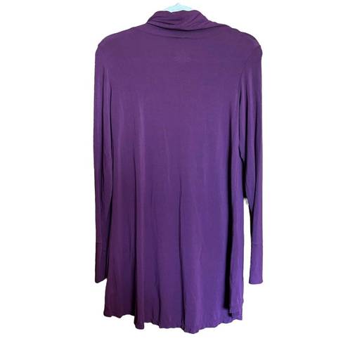 Cuddl Duds Cuddl Dudds Top Womens Medium Purple Sottwear Stretch Tunic Cowl Neck Blouse