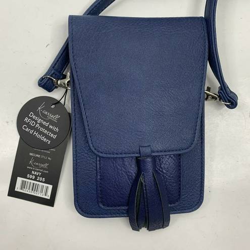 Harper K. Carroll  RFID Protected Secure Style Vegan Faux Leather Blue Crossbody