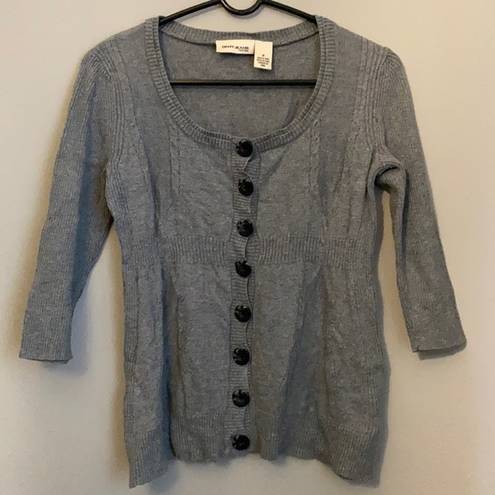 DKNY  Jeans Medium Petite Y2K Gray Sweater Cardigan