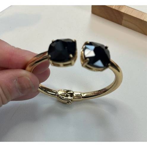 Onyx Black  rhinestone and gold toned bracelet
