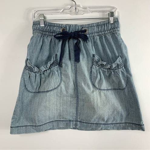 DKNY  Jeans Drawstring Waist Denim Skirt