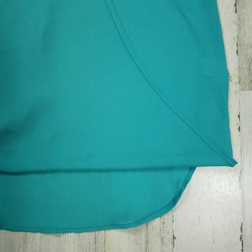 Lily White  Faux Wrap Teal Blue High Low Racerback Tank Top Women's Size XS