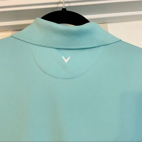 Callaway  Real Blue Short Sleeve Button Up Polo Shirt Size Small