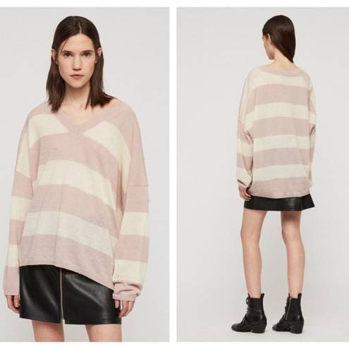 ALLSAINTS  Byers Stripe V-Neck Sweater (S)