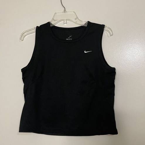 Nike  BLACK CROPPED KNIT TANK TOP SIZE MEDIUM (8-10)