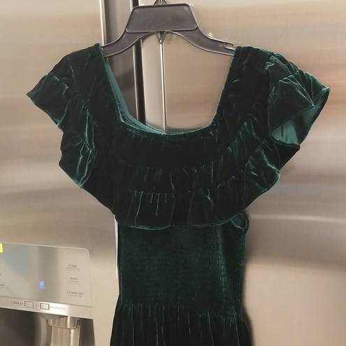 Hill House 💕💕 The Akilah Nap Dress ~ Emerald Green Velvet Small S NWT