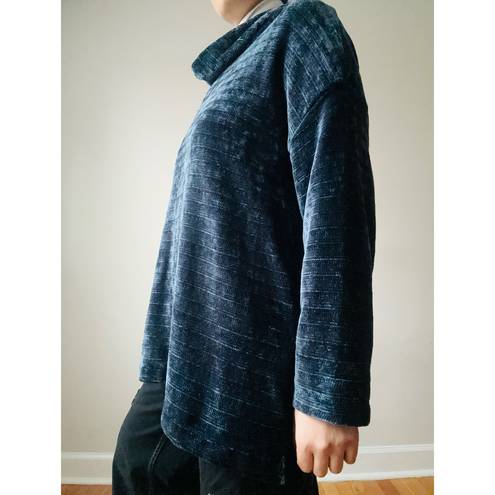 J.Jill ★ Women’s Cowl neck Velvet looking Sweater - Navy Blue ★