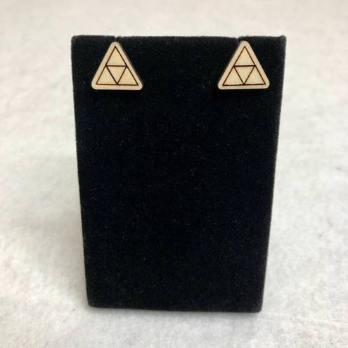 Nintendo Zelda Triforce Wood Stud Earrings