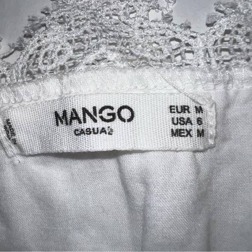 Mango 100% cotton off shoulder peasant midi dress button front size 6