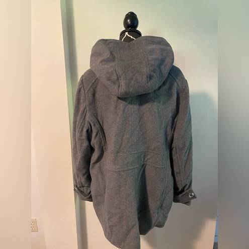 London Fog EUC  Grey Zip Up Winter Coat with 2 pockets and hood size 1X