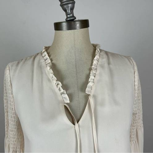 Rebecca Minkoff  Cream Tassel Front Blouse