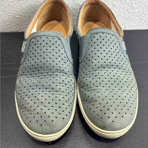 Daisy Hotter  Women's Blue Gray Perforated Slip On Comfort Sneaker Shoe Size 8.5