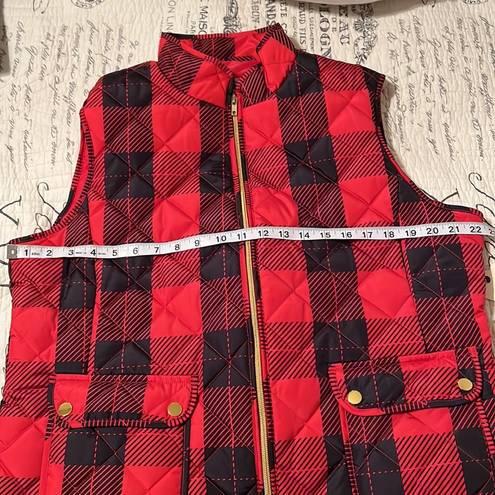 St. John’s Bay St. John's Bay Puffer Vest plaid NWT