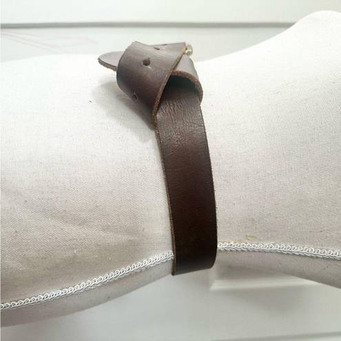 Gap  Vintage Dark Brown Leather Medium Width Brass Buckle Belt XS 918542