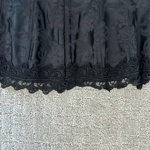 Frederick's of Hollywood VTG Y2K Frederick’s of Hollywood Dream Corset black lace floral jacquard satin