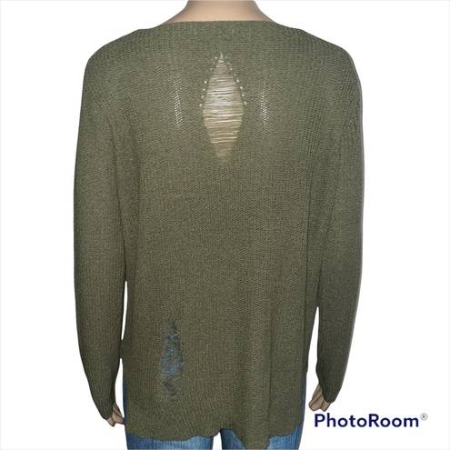 Miley + Molly  olive distressed sweater