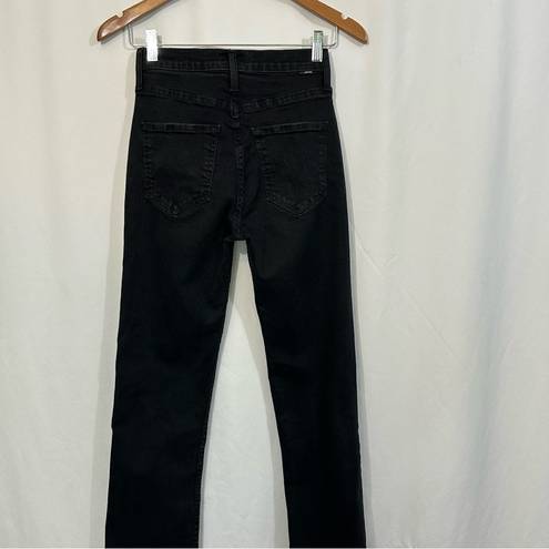 MOTHER High Waisted Rider Ankle Jeans in Not Guilty Black Size 24