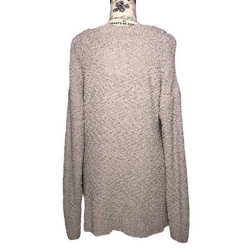 Zenana Premium  MEDIUM NWT Gray Light Weight V-Neck Popcorn Sweater