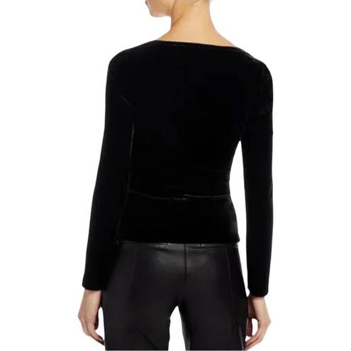 n:philanthropy NWT  Square Neck Long Sleeve Velvet Top Black sZ L